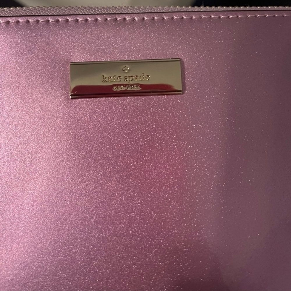 NWT Kate Spade Kenzie GLITTERED Patented Fabric In Quartz Pin Crossbody - Picture 6 of 9